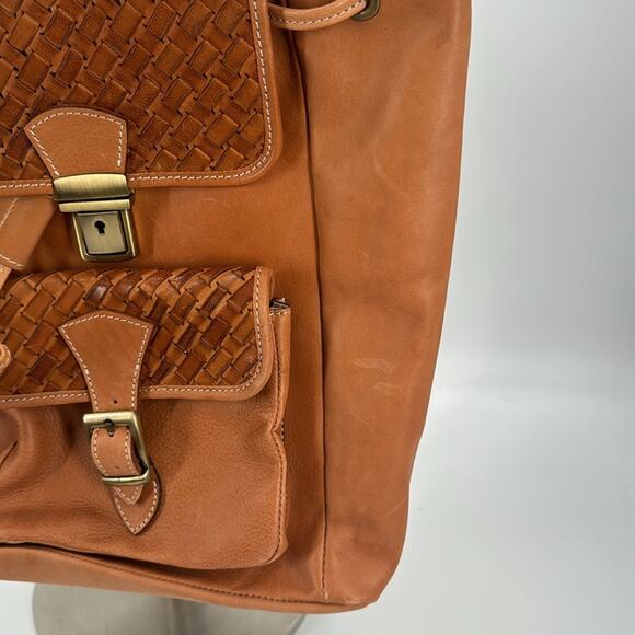 NWT Anonimo Fiorentino Vera Pelle Genuine Natural Leather drawstring Backpack - Picture 4 of 14